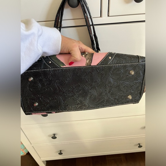 Cowgirl Trendy Pink Camouflage Bedazzled Purse Y2K - Picture 6 of 10